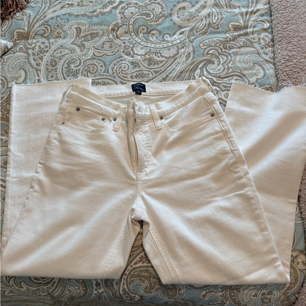 J. Crew Factory Women's White Straight Leg Jeans